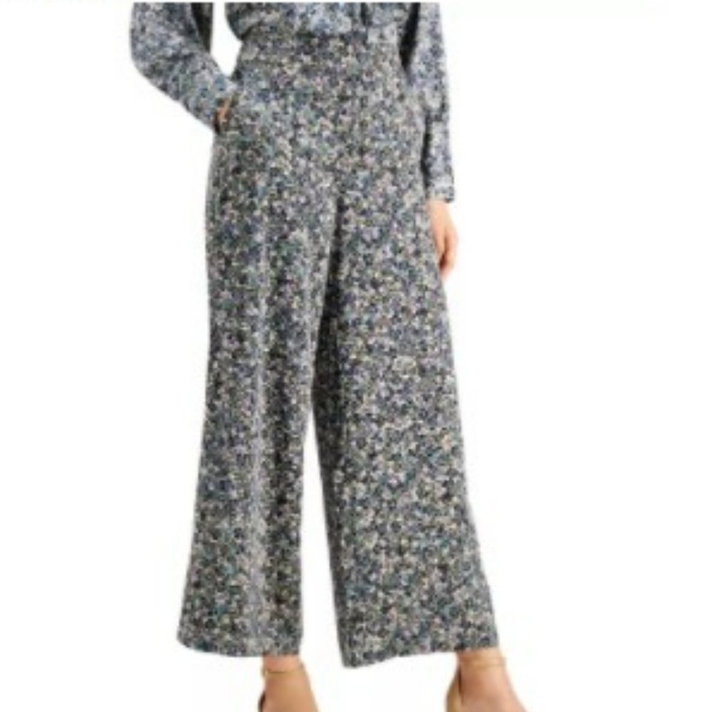 INC International Concepts INC Printed Wide-Leg Pants, Created for Macy's NEW Sm